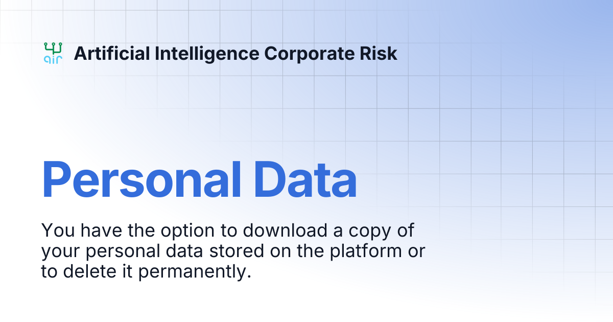 Personal Data | Artificial Intelligence Corporate Risk