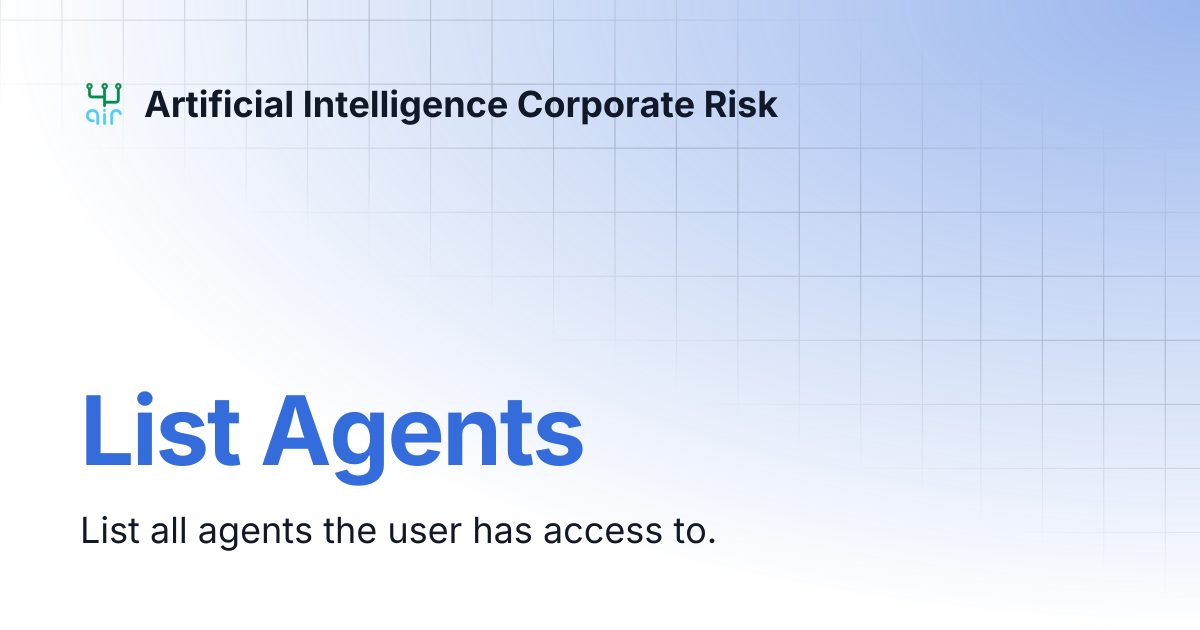 List Agents | Artificial Intelligence Corporate Risk